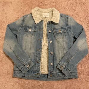 Light Blue Jean Jacket with White Teddy Lining